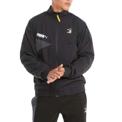 

Puma International Winterized Woven Jacket Мужская черная повседневная спортивная верхняя одежда, Черный, Puma International Winterized Woven Jacket