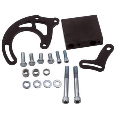 Short Water Pump Power Steering Bracket For Chevy Big Block 396 427 454 Black