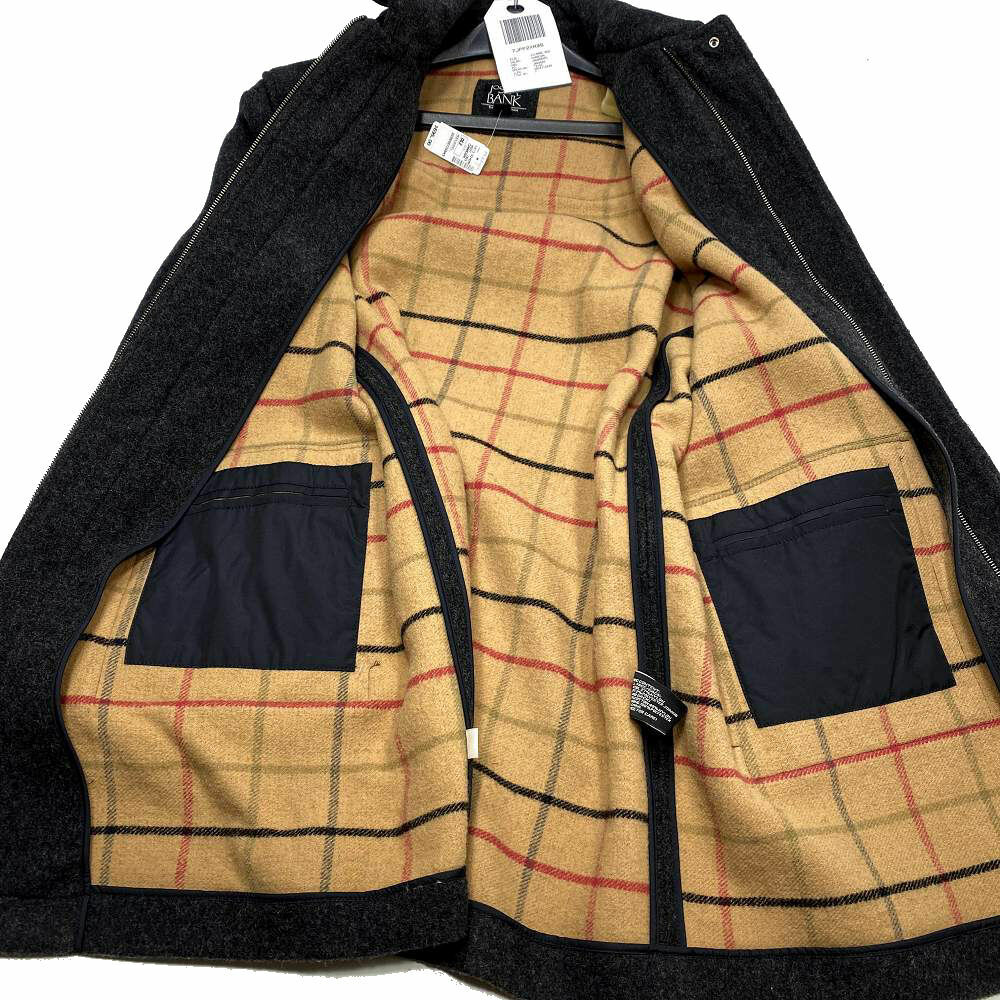 Pre-owned Jos. A. Bank Jos A Bank Wool Duffle Coat Xl Charcoal Work Dress Plaid Warm Mens $695 In Gray