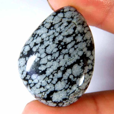 35.00CTS 100% NATURAL DESIGNER SNOWFLAKE OBSIDIAN FANCY CAB LOSSE GEMSTONE