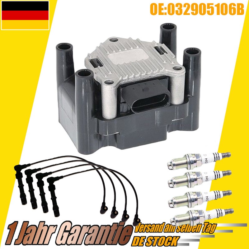 ZÜNDSPULE+KABEL SATZ+ZÜNDKERZEN 1.4 1.6 für VW BORA GOLF 4 LUPO POLO 6N+9N