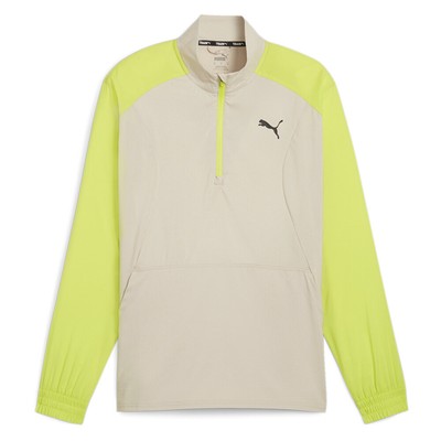 Пуловер Puma Fit из ткани с застежкой-молнией на четверть дюйма, мужские повседневные топы бежевого и желтого цветов 52492390