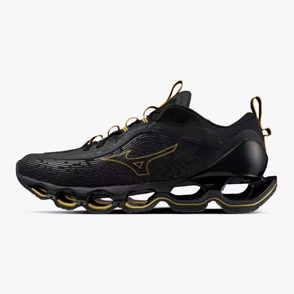 Pre-owned Mizuno Wave Prophecy 13 Black Gold Width 2e J1gc2451 32 Men's Size