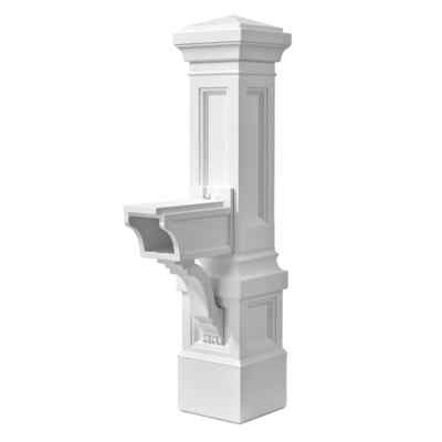 Grand Mail Post Classic Style White Resin Stainless Steel Reinforcement Bracket