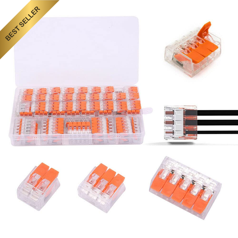 Lever Nut Wire Connector Kit, 75 Pcs Electrical Connector Wire Block Clamp Termi
