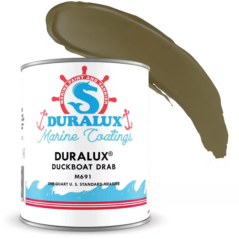 DURALUX Camouflage Marine Paint Duckboat Drab Flat Enamel Olive Green 1 qt