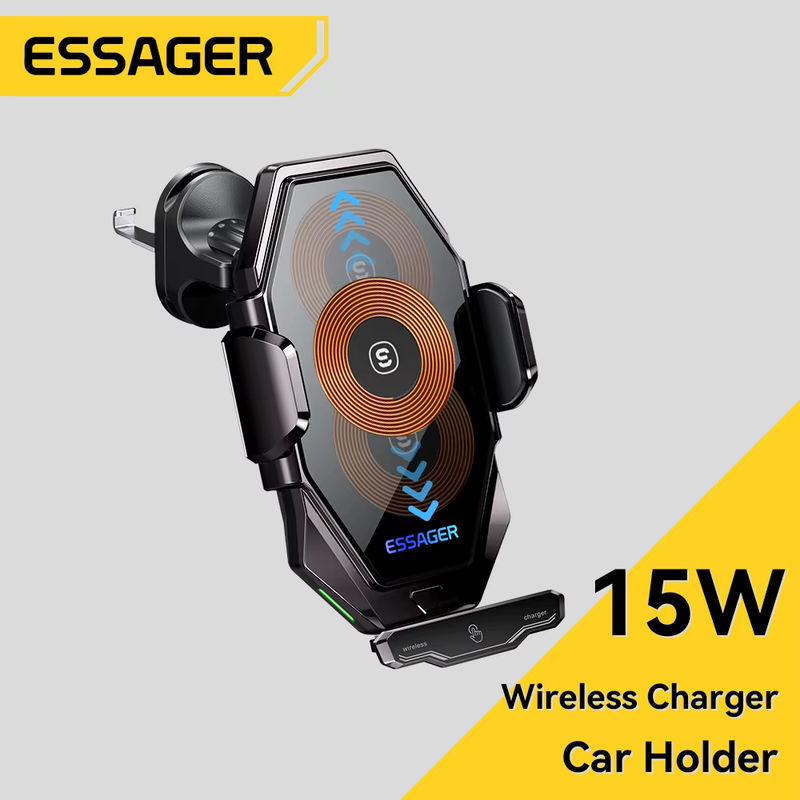Dashboard Phone Holder 15W Wireless QI Charger in Car Universal Air Vent Mount