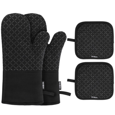 4er Set Topfhandschuhe Ofenhandschuhe Handschuhe Topflappen Backofen Grill DE