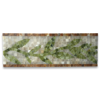 B0055P Marble Mosaic Border Listello Tile Emerald Onyx 4.7x13.4 Polished