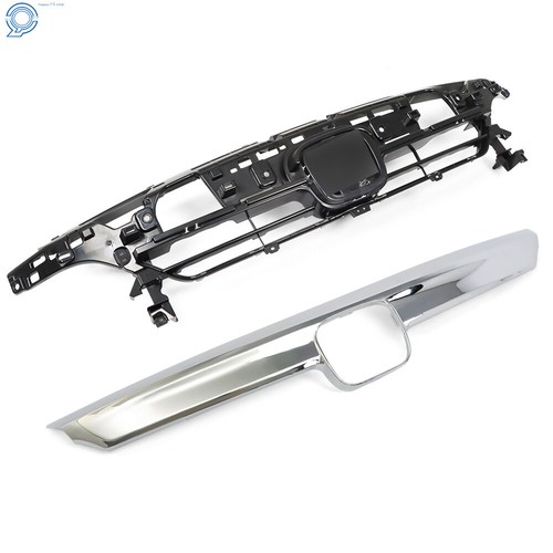 Fit For Honda Accord 2021 2022 Front Bumper Upper Grille Assembly Black 2PCS