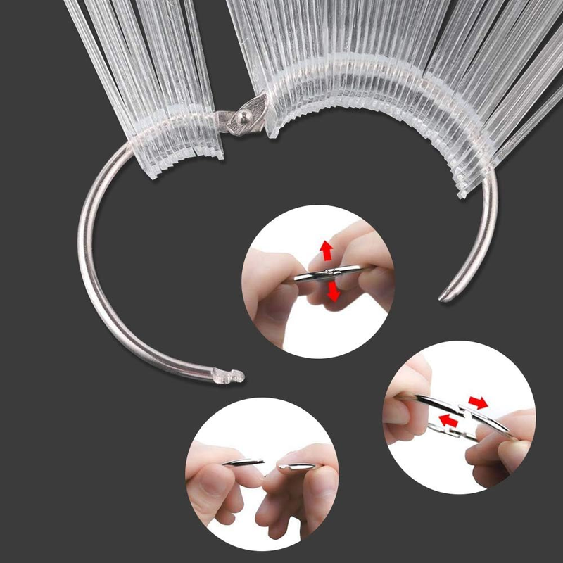 50 Pcs Nail Swatches Sticks, Transparent Nail Sample Sticks Nail Display Sticks