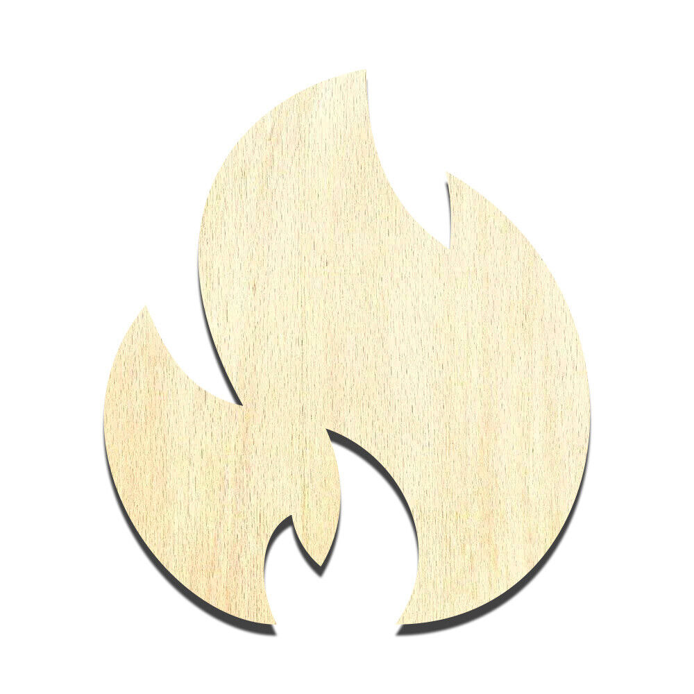 Fire Flame #2 Laser Cut Out Unfinished Wood Shape Craft Supply