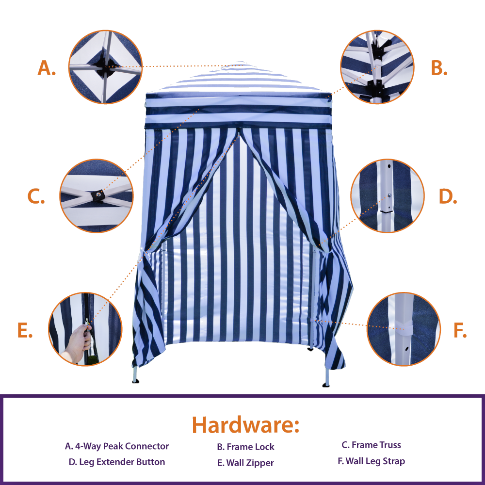 Impact Canopy 4x4 Pop Up Canopy Beach Cabana Pool Changing