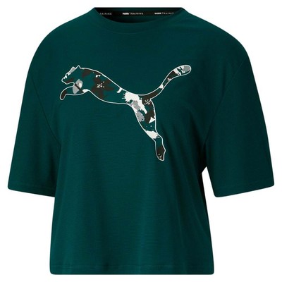 

Футболка Puma Camouflage Cat Logo Performance, женские зеленые повседневные топы 52270024, Зеленый
