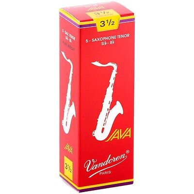 Vandoren Java Red Tenor Saxophone Reeds Strength 3.5, Box of 5