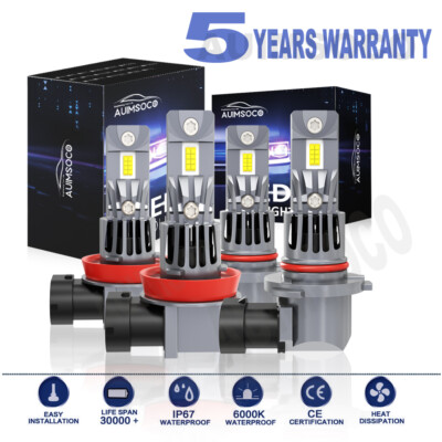 For Dodge Ram 2500 SLT SXT Cab Pickup 5.7L 6.7L 2009-2012 LED Headlight Bulbs 4x
