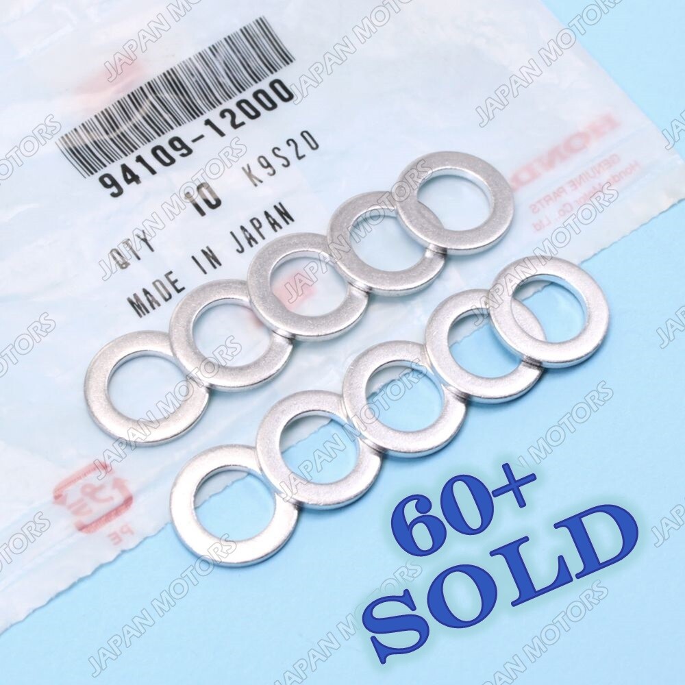 x10 Genuine Honda Acura Engine Oil Drain Plug Aluminum Gaskets (12mm) 9410912000