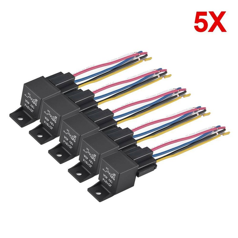 5x Universal Auto KFZ Mini Relais 12V 40A SPDT Kfz-Relais mit