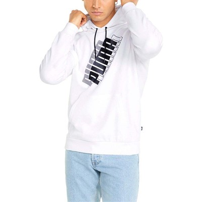 

Puma Power Logo Pullover Hoodie Мужская белая повседневная верхняя одежда 84737802, Белый