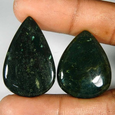 49.55Cts100%Natural Blood Stone Pear Cabochon Loose Gemstones.2pes