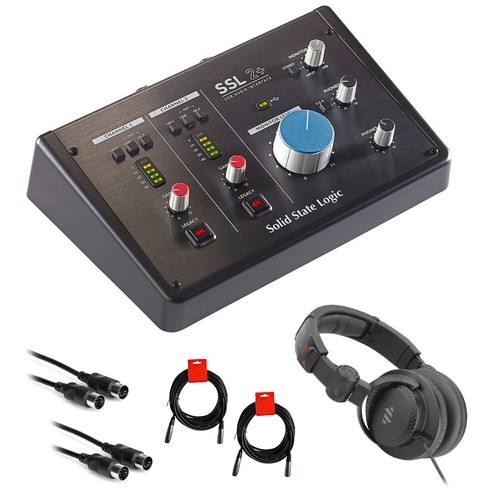 Solid State Logic SSL SSL-2+ USB Audio Interface w/ Headphone, MIDI & XLR  Cable