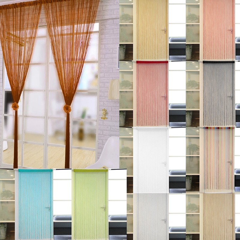 String Curtains Patio Colourful Net Fringe Door Fly Screen Window
