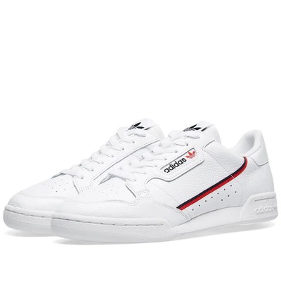 Adidas Continental 80 White, Scarlet & Collegiate Navy Zapatillas