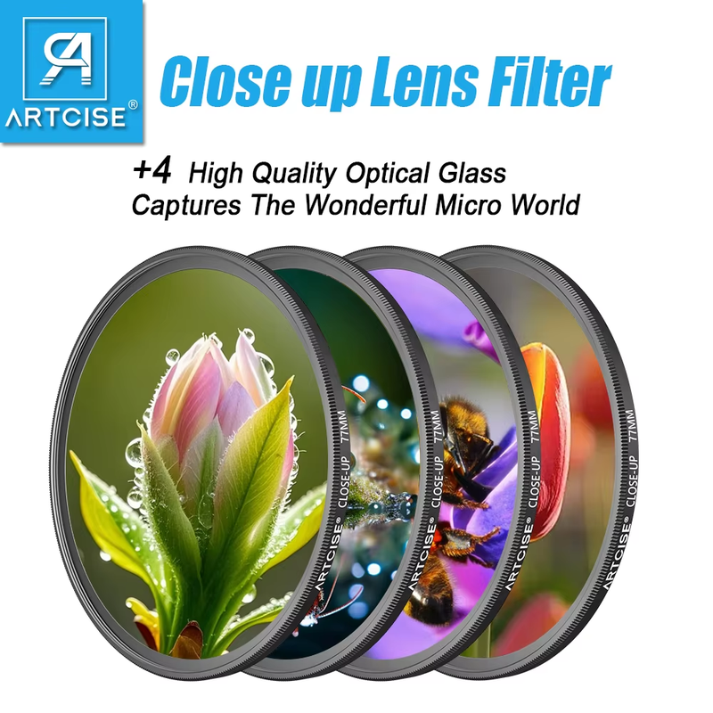 +4 Close-up Camera Filter 37 40.5 43 46 49 52 55 58 62 67 72 77 82MM Lens Filter