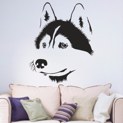 Sibirischer Husky Hund Dog Wandtattoo Wallpaper Wand Schmuck 57 x 72 cm Wandbild