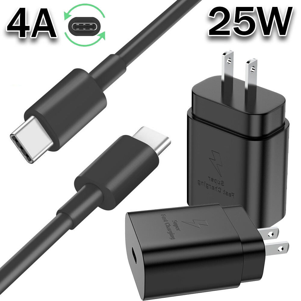 25W Type USB-C Super Fast Wall Charger 6FT Cable For Samsung