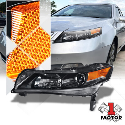 [Left Driver Side LH] Black OE Style Projector Headlight Lamp for 12-14 Acura TL