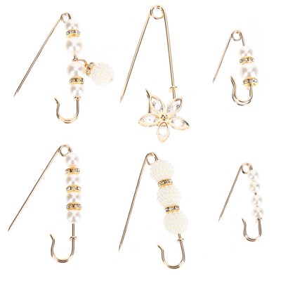  6 Pcs Alloy Waist Pin Miss Safety for Shawl Brooch Brooches Women