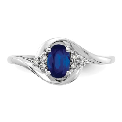 Pre-owned Superdealsforeverything Real 14kt White Gold Sapphire And Diamond Ring S:7