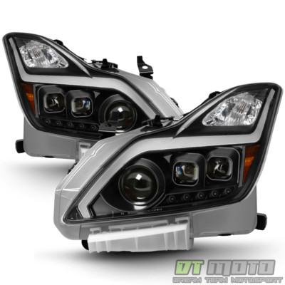 Black LED Switchback Headlights w/ Sequential Signal For 2008-2015 G37 Q60 Coupe