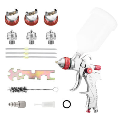 HVLP Air Paint Spray Gun Kits Gravity Feed Car Auto Primer 1.4/1.7/2.0MM Nozzles