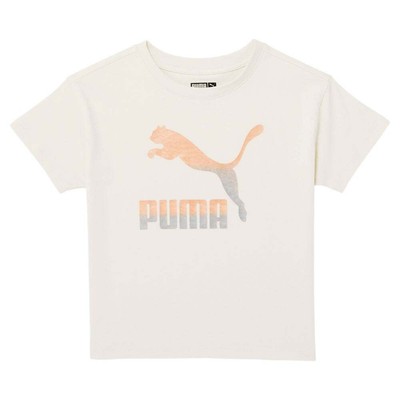 Puma Gloaming Pack Graphic Crew Neck Short Sleeve TShirt Infant Girls Off White