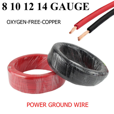 Truck Power Ground Wire 8 10 12 Gauge Black Red Copper Primary Cable Wiring Lot