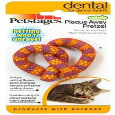 Dental Catnip Pretzel Cat Chew Toy Feline Kitty Teeth Net Floss Plaque Remover