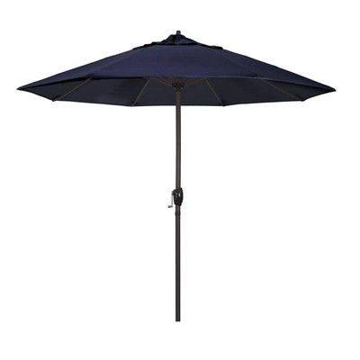 9 Ft. Aluminum Auto Tilt Patio Umbrella In Navy Blue Olefin