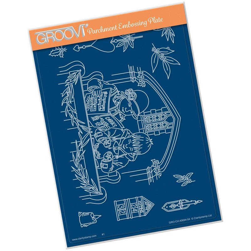 Clarity Stamps Groovi Parchment Embossing Plaque A5 Chanteurs De NoÃ«L De Jayne