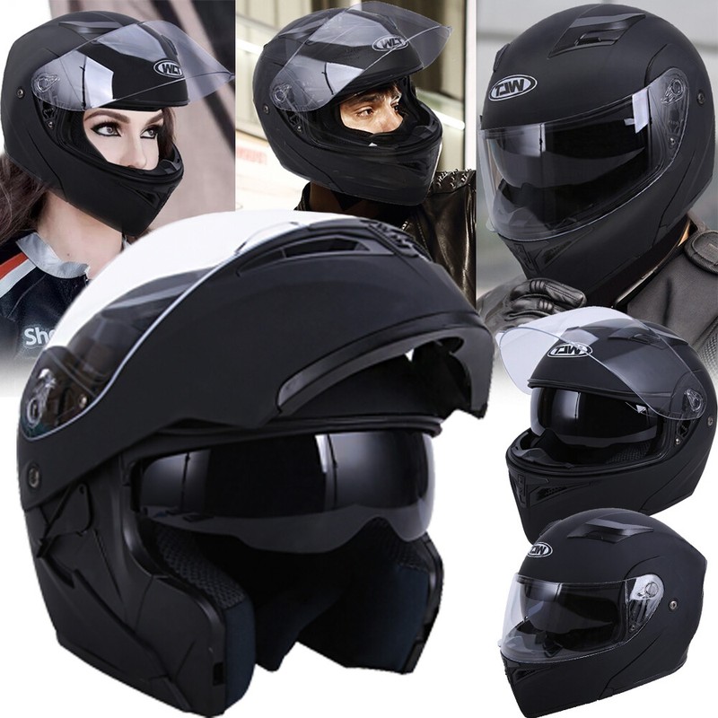 Flip up Modular Full Face Motorcycle Helmet Dual Visors Men Women DOT M L XL XXL