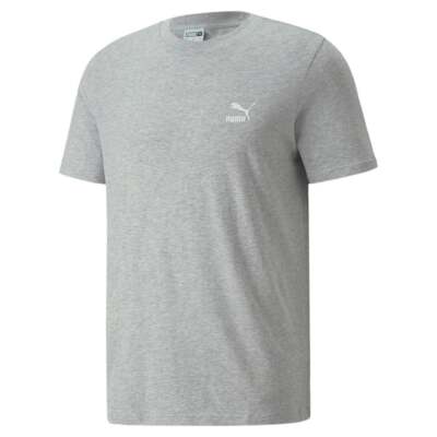 

Мужская серая повседневная футболка Puma Classics с круглым вырезом и коротким рукавом с маленьким логотипом 53, Grey, Puma Classics Small Logo Crew Neck Short Sleeve T-Shirt