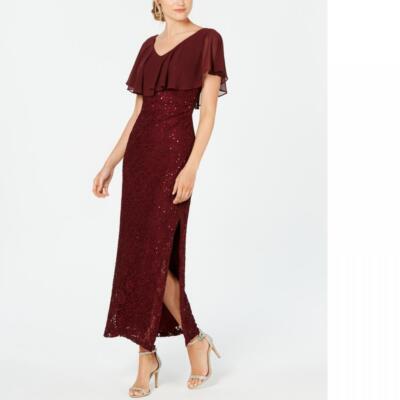 New $109 Connected Apparel  Women's Long Short Sleeve Ball Gown Dress A3151