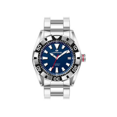 Pre-owned Lorenz Automatic Mens Wristwatch  26170bb Stainless Steel Blue Sub 100mt