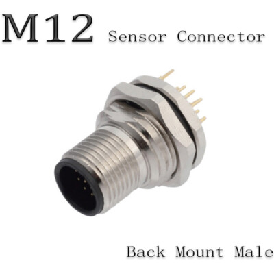 M12 PCB Socket Sensor Connector Waterproof 3 4 5 6 8 Pin 12 Pins 17Pin Connector