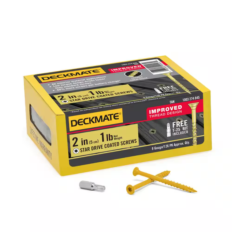 Deck Screws Tan Star Drive Ceramic Coated Exterior Wood Fastener Corrosion Proof
