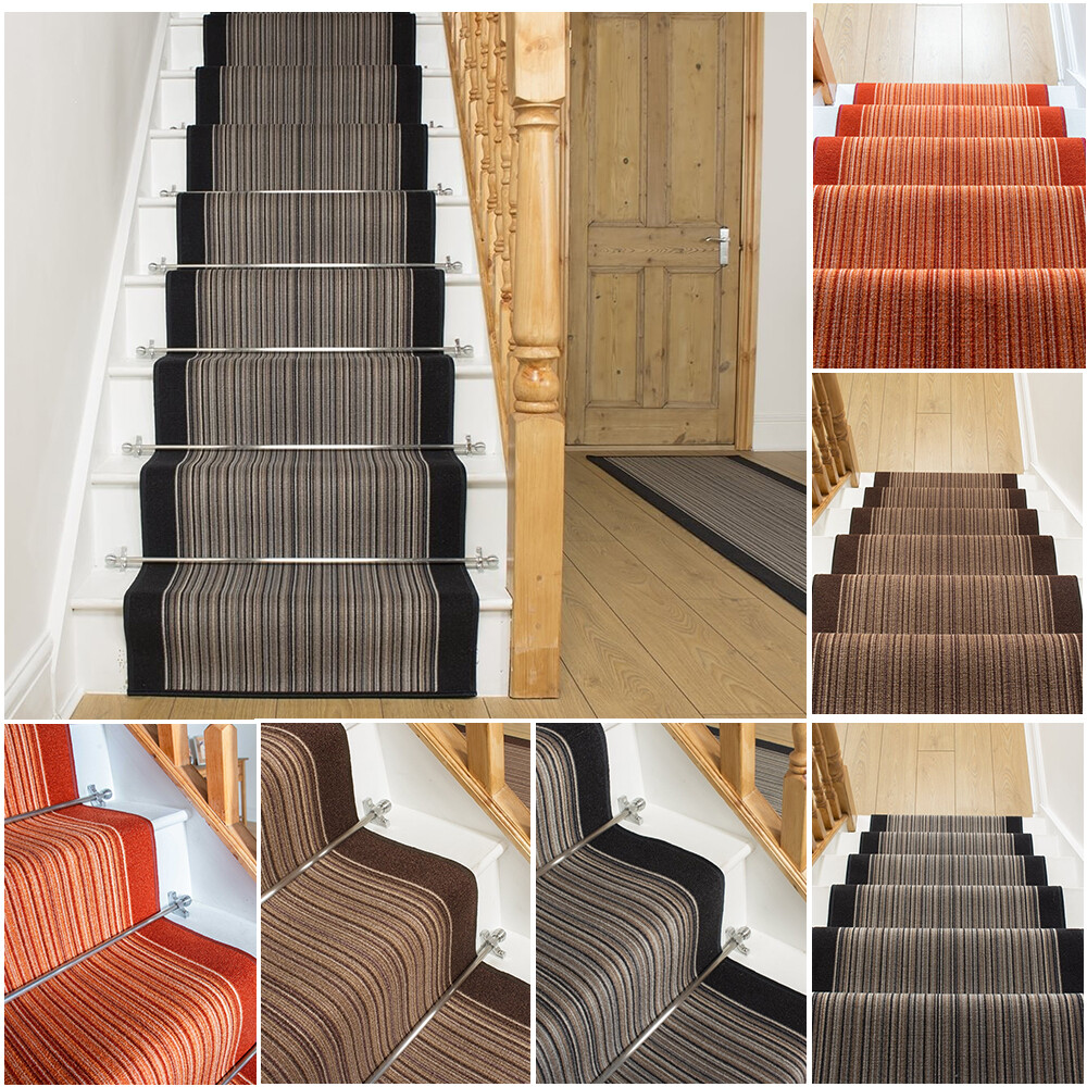 Détails Sur Extra Long Marron Graphite Vert Violet Terre Cuite éscalier Passage Chemin Tapis