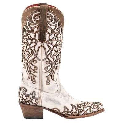

Женские Коричневые, Белые Классические Ботинки Ferrini Ivy Snip Toe Cowboy 81961-09, Brown;white, Ferrini Ivy Snip Toe Cowboy