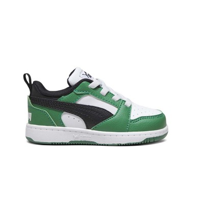 Puma Rebound V6 Lo Ac Слипоны для маленьких мальчиков Белые кроссовки Повседневная обувь 39383505