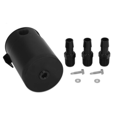 3-Port Oil Catch Can Tank Reservoir Air-Oil Separator Racing Baffled Aluminum